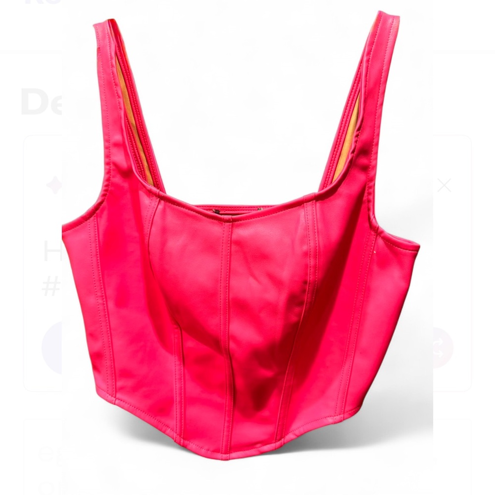 Sincerely Jules Hot Pink Pleather Corset Top